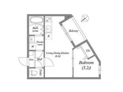 MOVE塚本(1LDK/2階)の間取り写真