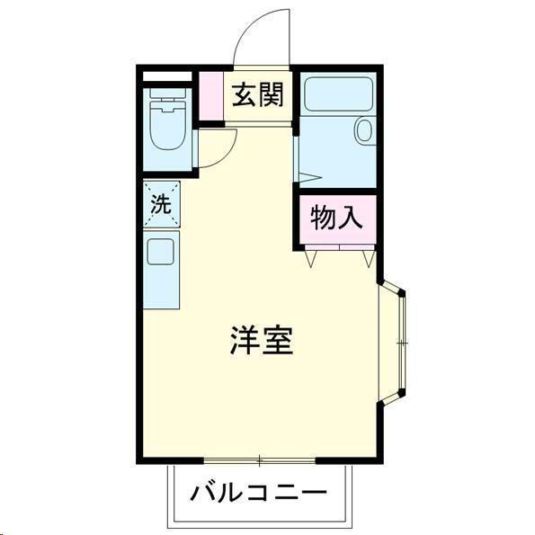 カームネス ガーデン(ワンルーム/1階)の間取り写真
