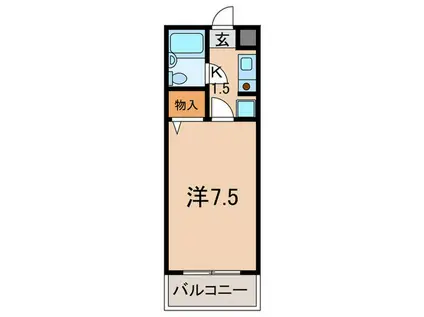 コスミック(1K/4階)の間取り写真