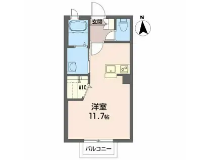 カーサフルッタII(ワンルーム/2階)の間取り写真