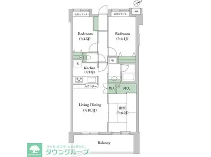 ダイアパレス千葉県庁前(3LDK/2階)の間取り写真