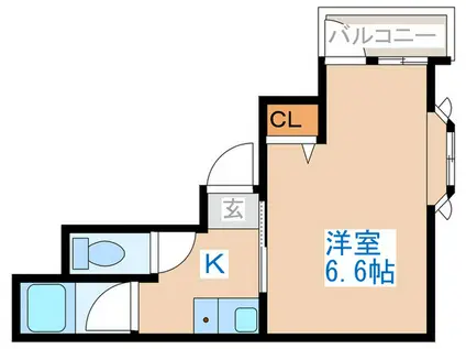 ハイツ宙(1K/1階)の間取り写真
