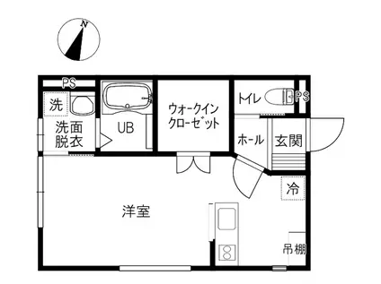 ブルーノ(ワンルーム/1階)の間取り写真