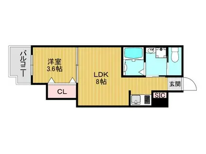 モアナ鷹合(1LDK/1階)の間取り写真