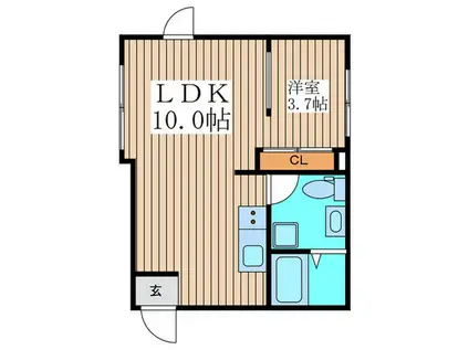 ノヴァメモリア大宮(1LDK/1階)の間取り写真