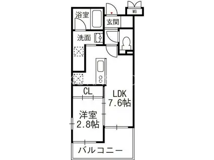 レジデンシャルヒルズ リバープレイス(1LDK/6階)の間取り写真