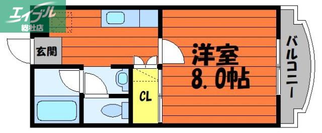 シンフォニア中央(1K/1階)の間取り写真