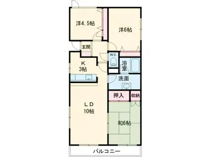 スワームヒル(3LDK/2階)の間取り写真