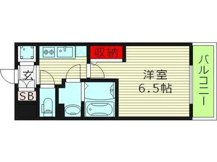 エスプレイス大阪城サウス(1K/9階)の間取り写真