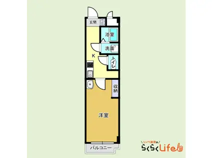 ヒルズグリーン(1K/2階)の間取り写真