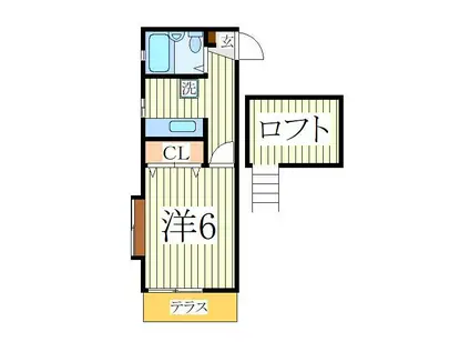 サンベール南柏(1K/1階)の間取り写真
