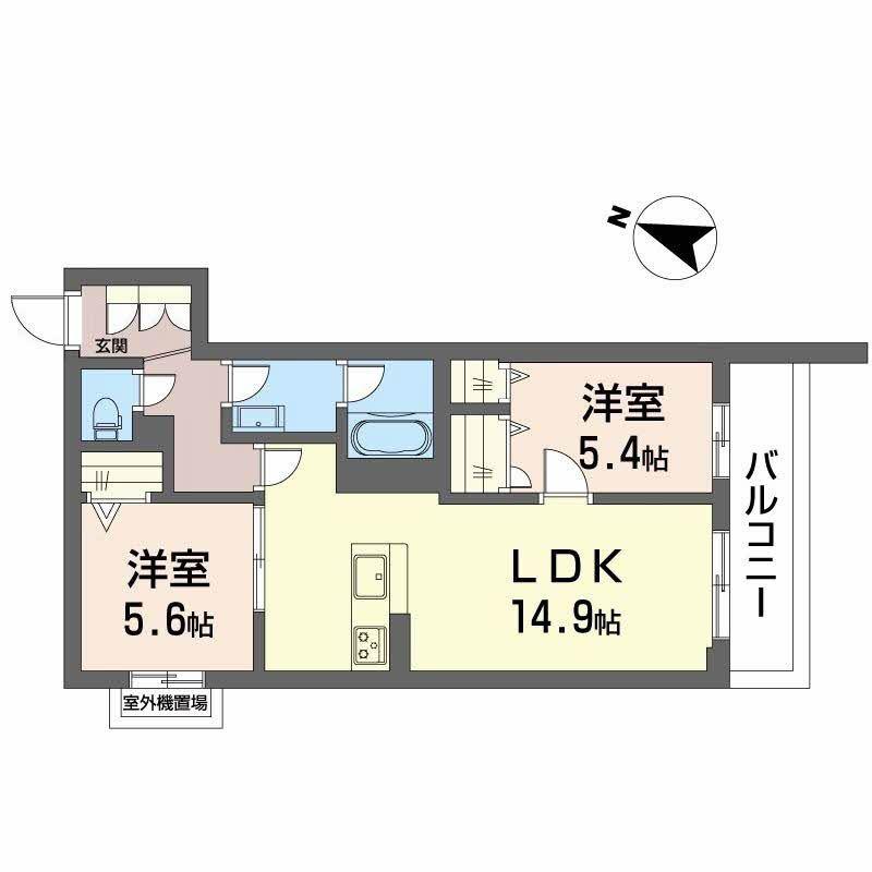 シャーメゾン ルミエール(2LDK/3階)の間取り写真