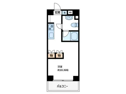 ヨウコースクウェア板橋(ワンルーム/6階)の間取り写真