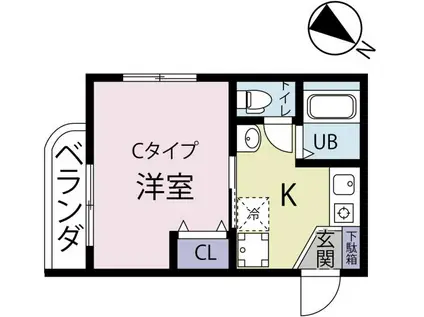 ミミ・エデン(1K/3階)の間取り写真