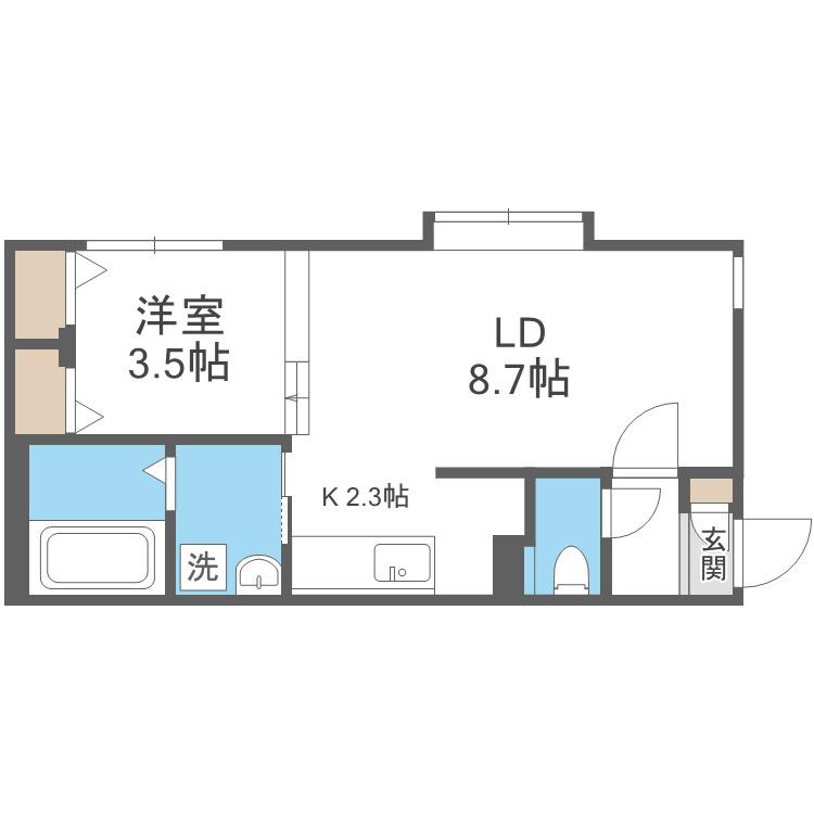 BLISS(1LDK/3階)の間取り写真