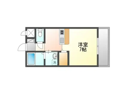 LAULEA(1K/3階)の間取り写真