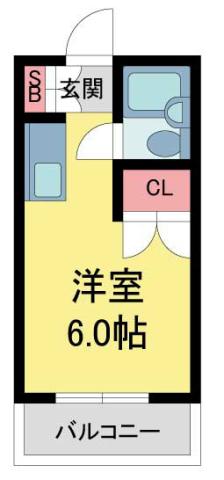 サンハイツ(1K/1階)の間取り写真