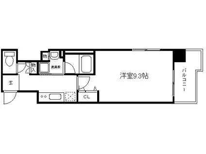 ベラジオ五条堀川II(1K/4階)の間取り写真
