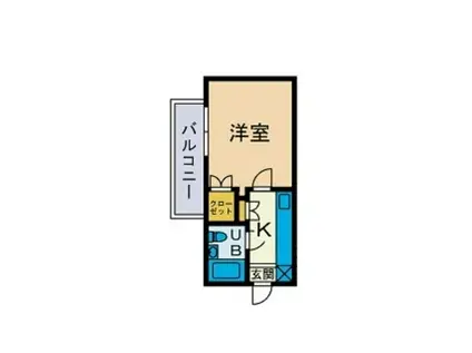 ユースピア本厚木(1K/1階)の間取り写真