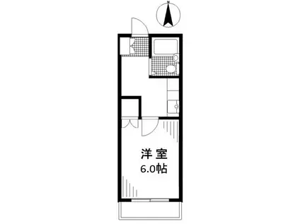 アローハイツ(1K/2階)の間取り写真