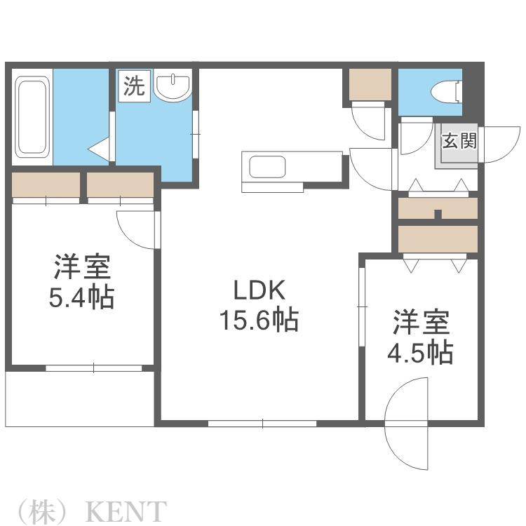 LUMIERE KOTONI(2LDK/2階)の間取り写真