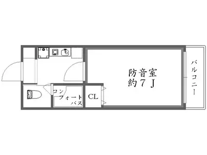 野方カンタービレ(1K/2階)の間取り写真