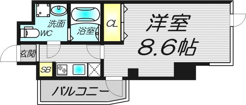 ALIVIO NAGARA(1K/6階)の間取り写真