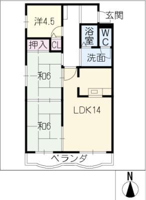 フローレンス伊藤(3LDK/2階)の間取り写真