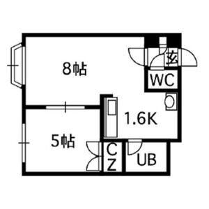 リーガルコート南5条(1LDK/1階)の間取り写真