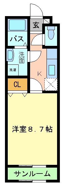 フレンズ97(1K/2階)の間取り写真