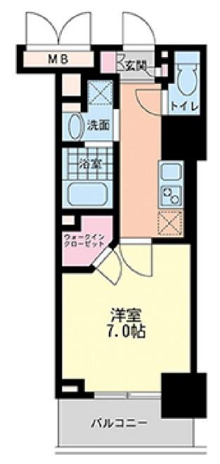 ハビテ靭センターコート(1K/10階)の間取り写真