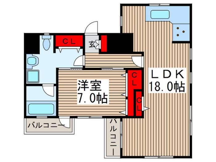 JR武蔵野線 東川口駅 徒歩7分 3階建 築19年(1LDK/3階)の間取り写真