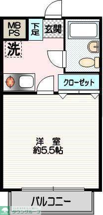 クリオ六浦弐番館(1K/2階)の間取り写真