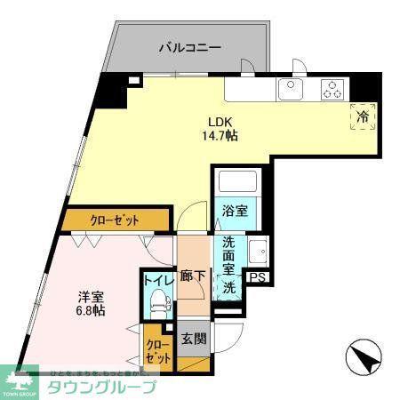 SOULAGEMENT(1LDK/3階)の間取り写真