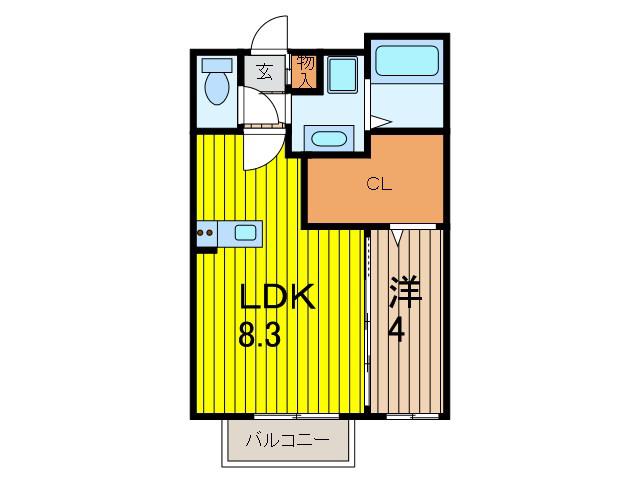 VILLAHERMITAGECOURT(1LDK/2階)の間取り写真