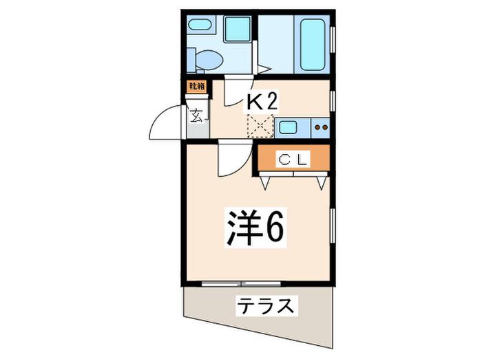 プリムローズヒル弘明寺(1K/1階)の間取り写真