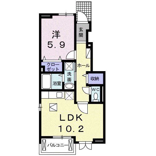 ヴィーナス(1LDK/1階)の間取り写真