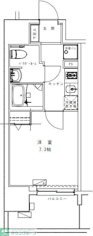 GENOVIA浅草VII(1K/5階)の間取り写真