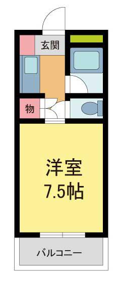 エトールIII(1K/1階)の間取り写真
