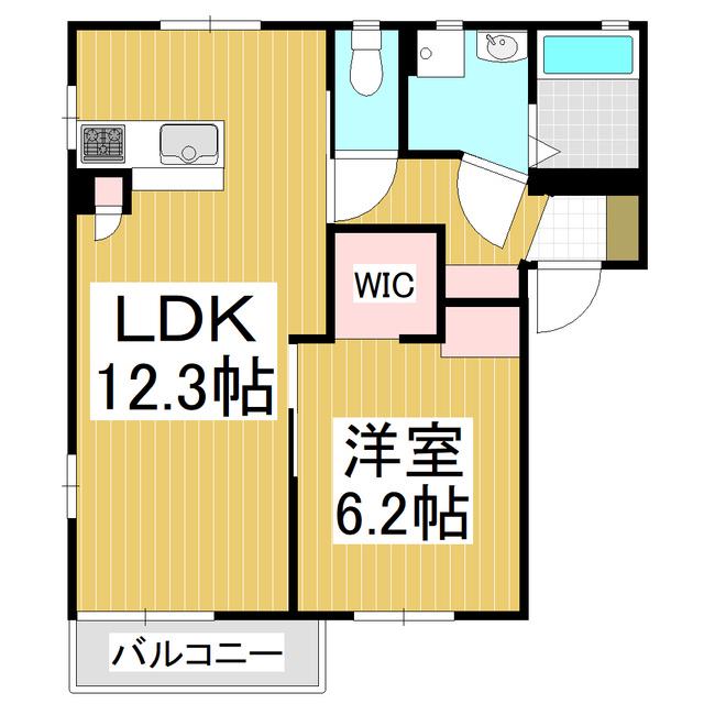 ディアス 沢村B(1LDK/1階)の間取り写真