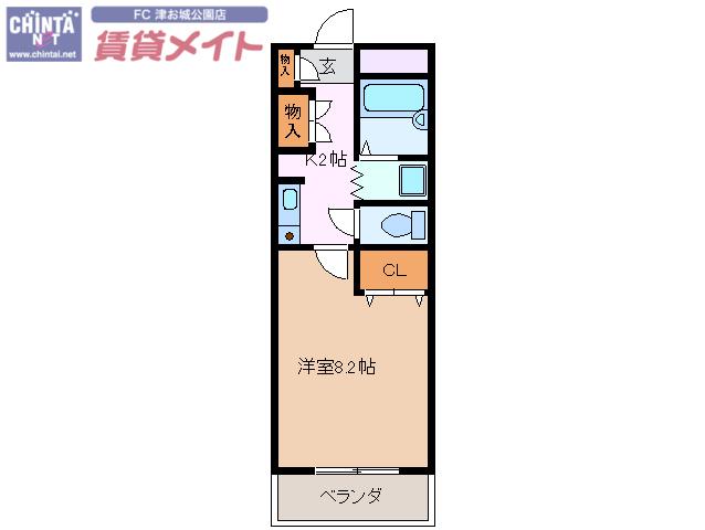 サンハイム駒田(1K/2階)の間取り写真