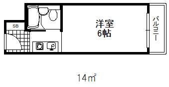メゾンドアーム(ワンルーム/4階)の間取り写真