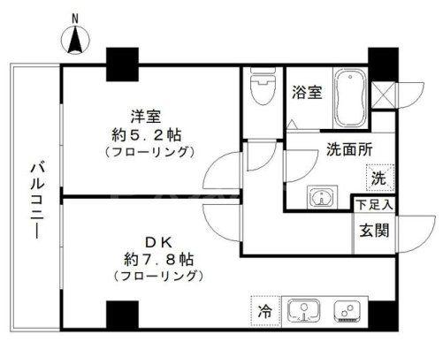 ベルメゾンエス(1DK/5階)の間取り写真