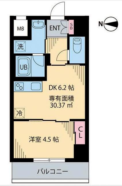 ファルファーラ(1DK/5階)の間取り写真