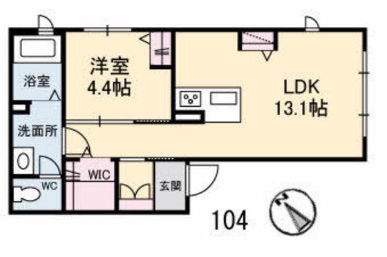 ルーイッヒハイム(1LDK/1階)の間取り写真