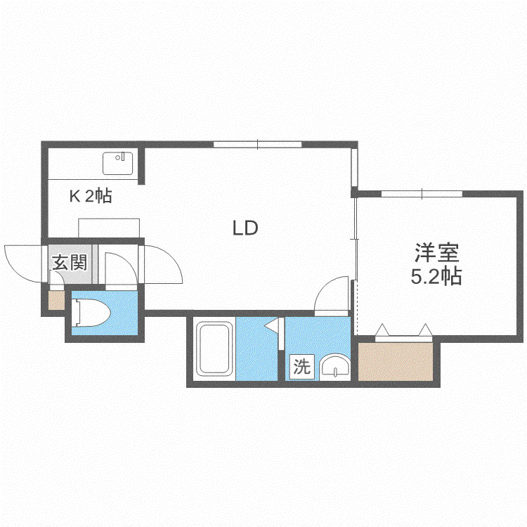 エルスール(1LDK/3階)の間取り写真