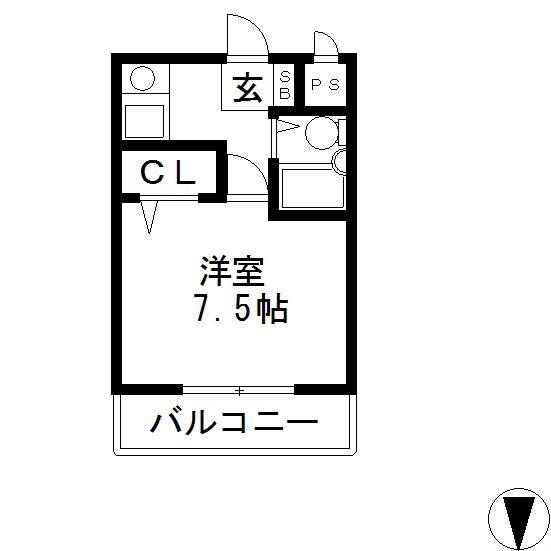 ラフィーネ瀬田(1K/3階)の間取り写真