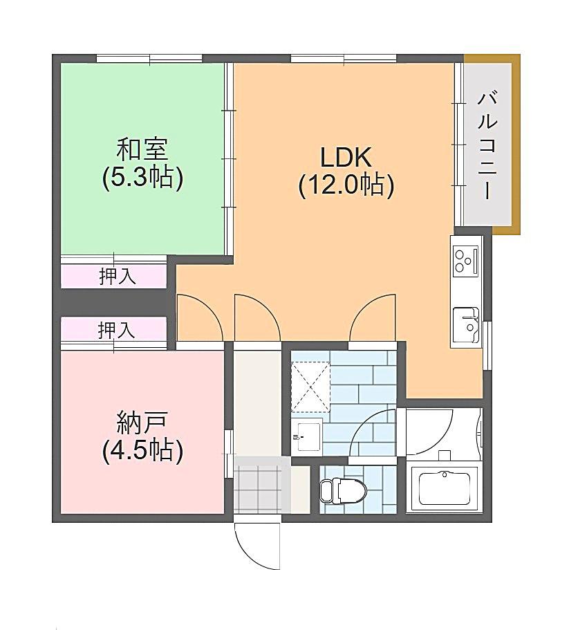 中井コーポ(1SLDK/1階)の間取り写真
