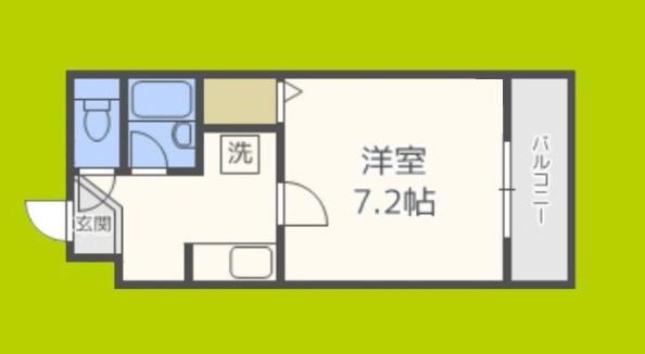 ソレイユ(1K/2階)の間取り写真