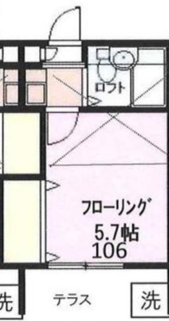 レオパレス21上小町第2(1K/1階)の間取り写真